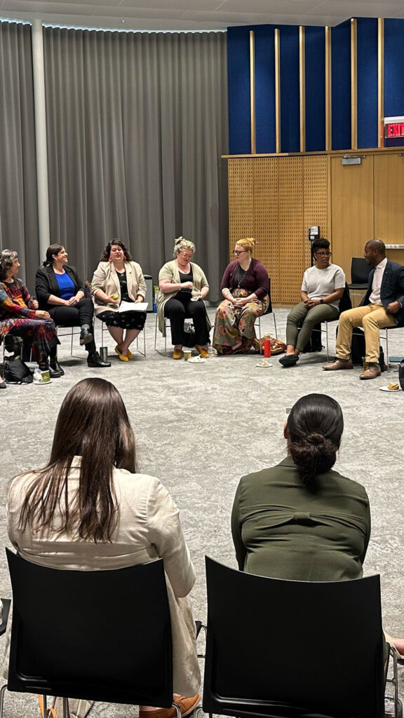 Heather Colohan, PEAR Specialist, leading a circle group.